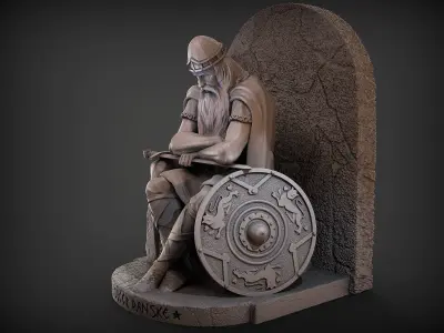 Danish warrior sitting 3D print model