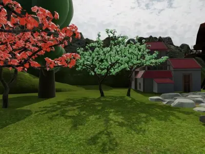 Japanese Village Landscape 3D model