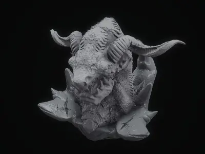 dragon monster  bust head creature 3D model