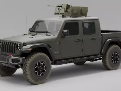 jeep gladiator armored Low-poly 3D model