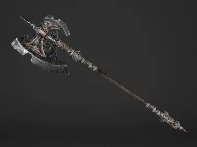 Great Spear Head Battleaxe Low-poly 3D model