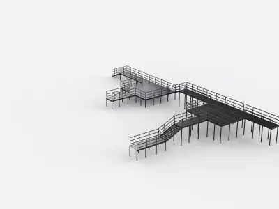 Modular industrial platform 05 3D model