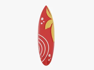 Surfboard with Fin 3D model