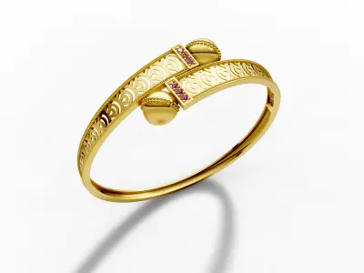 Elegent ladies  bangle 3d model with render details 3D print model