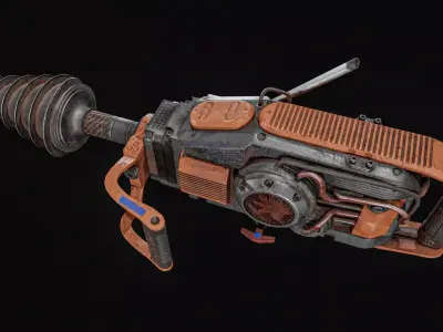 Hand Mining Drill Low-poly 3D model