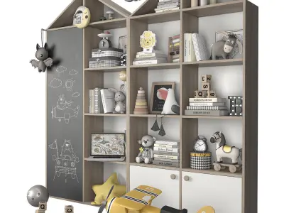 Kids room furniture and decor 1 3D model