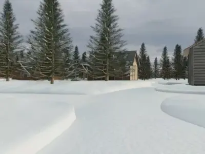 Winter Cabin Village 3D model