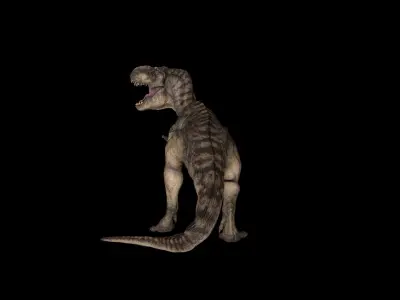 Jurassic Park T-rex Animated roar FBX 3D model