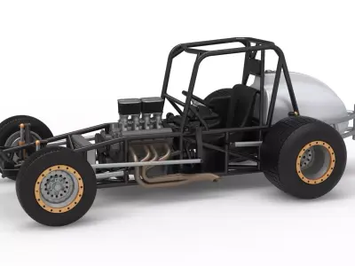 Vintage Dirt Silver Crown Car Base Scale 1 to 25 3D print model