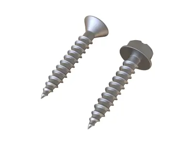 Sheet Metal Screws 3D Model 3D model