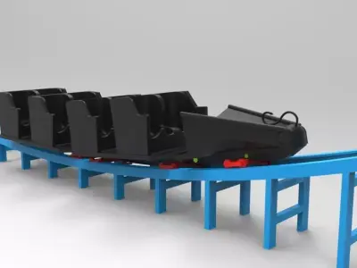 Untamed Hybrid Roller Coaster High-Detail 3D Printable Model Kit 3D print model
