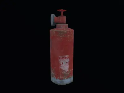 Old rust water tap Low-poly 3D model