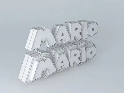Mario 3D Text logo 3D model