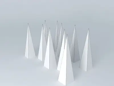 Spikes group of cones Free 3D model