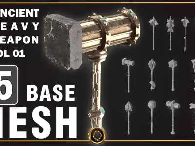 15Weapon base mesh vol 01 Low-poly 3D model