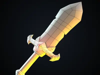 3D Stylized Sword Handpainted Low-poly 3D model