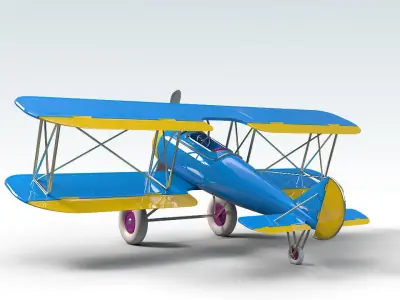 Toy Airplane PBR Low-poly 3D model