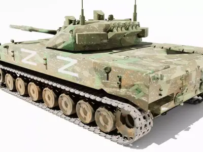 2S25 Sprut-SD Low-poly 3D model