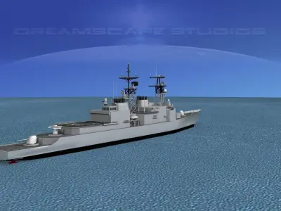 Spruance Class DD977 USS Briscoe 3D model