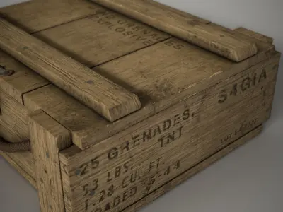 Grenade Crate M67 Low-poly 3D model
