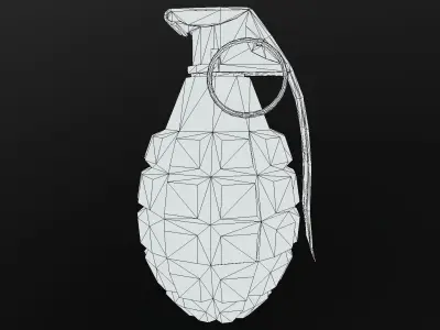 Mk2 Explosive Grenade PBR Optimized Free low-poly 3D model