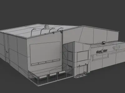 Self Storage Warehouse Low-poly 3D model