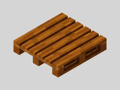Wooden Pallet Voxel Free low-poly 3D model