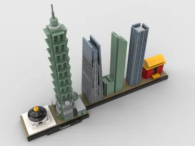 Taipei Skyline 3D model