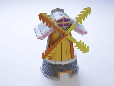 Wind Mill Japan Low-poly 3D model
