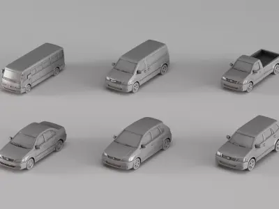 S00005 Stylized Vehicle Pack 3D print model