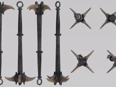 Dragon Bone Mace from Skyrim Low-poly 3D model