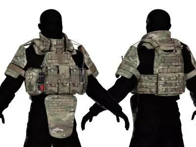 WARRIOR ASSAULT DCS PLATE CARRIER VEST V2 Low-poly 3D model