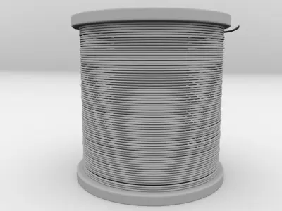 Solder spool of silver wire 3D model