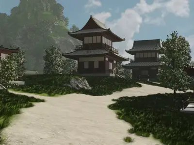 Mountain Village 3D model 4