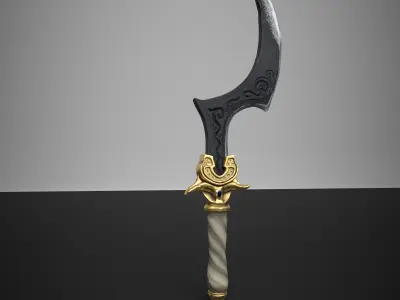 Khatar sword-like weapon Low-poly 3D model