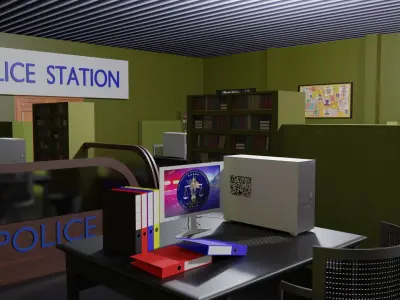 Police Station Interior  Low-poly 3D model