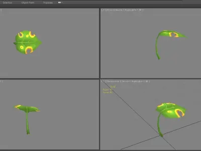 Cartoon withered leaf       Low-poly 3D model