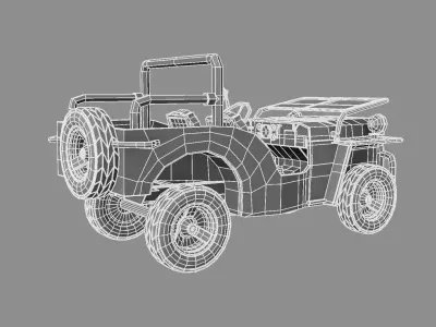 Jeep 3D toy military 3D model