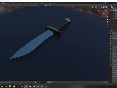 Pirate Knife Textured 3D model