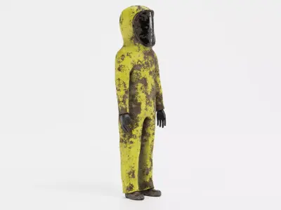 Protective Suit V6 - Weathered Hazmat Safety Coverall 3D model