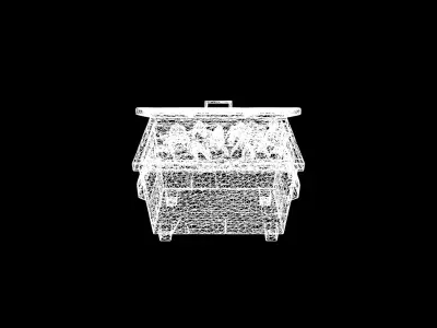 Low Poly Stylized Biohazard Dumpster Low-poly 3D model