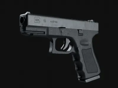 Glock 19 Semi Automatic Pistol 9mm Free low-poly 3D model