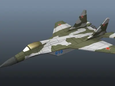 Trio Aircraft Low-poly 3D model
