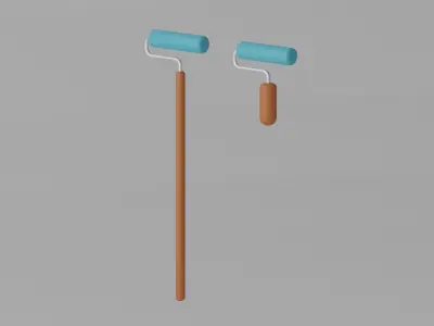 Cartoon Paint Roller 3D model
