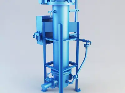 T Type PR pump Low-poly 3D model