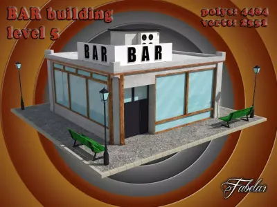 BAR level Low-poly 3D model shop
