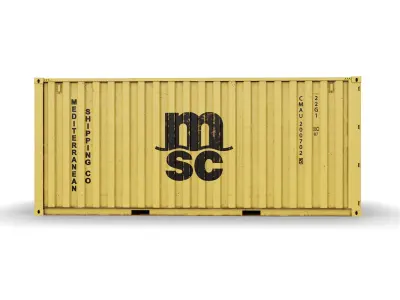 20 feet MSC standard  shipping container 3D model
