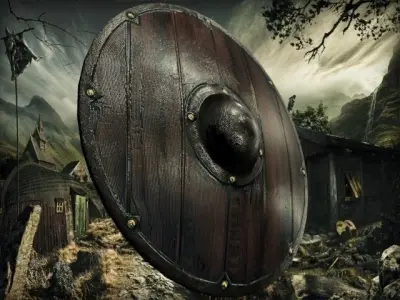 viking shield Low-poly 3D model 20