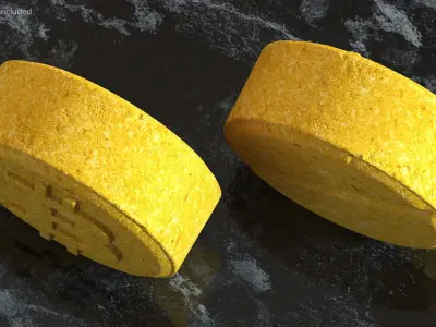 Ecstasy MDMA Pill with Bitcoin Logo 3D model