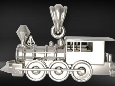 Train Charm Pendant Necklace Jewelry 3D print model